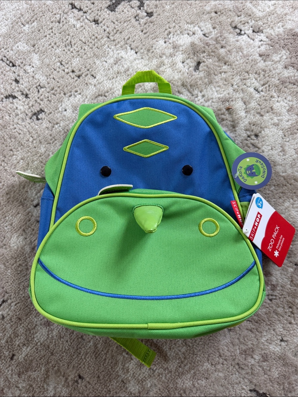 Skip Hop Green & Blue Dino Toddler Backpack